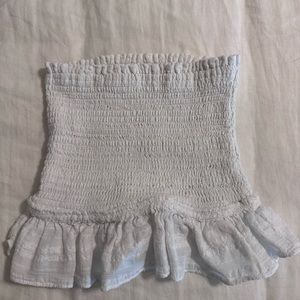 White Fitted Ruffle Top